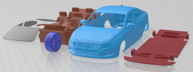 Volvo S60 Cross Country 2016 Printable Car 3D Print Model .c4d .max .obj .3ds .fbx .stl .blend 