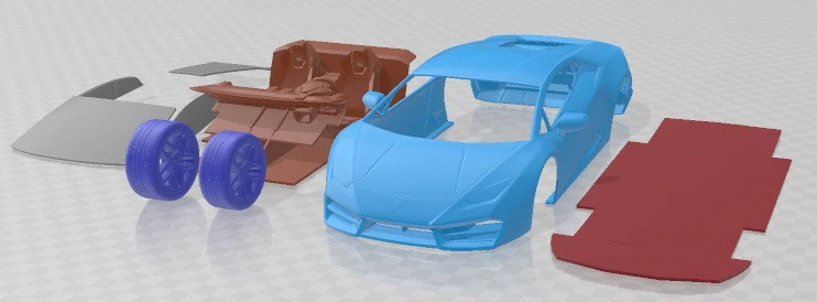 Huracan LP580-2 2017 Printable Car 3D Print Model .c4d .max .obj .3ds .fbx .stl .blend 