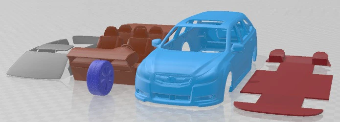 Subaru Legacy Station Wagon JDM 2010 Printable Car 3D Print Model .c4d .max .obj .3ds .fbx .stl .blend