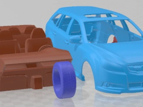 Subaru Legacy Station Wagon JDM 2010 Printable Car 3D Print Model