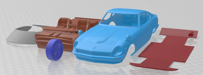 Datsun 240z 1969 Printable Car 3D Print Model .c4d .max .obj .3ds .fbx .stl .blend 