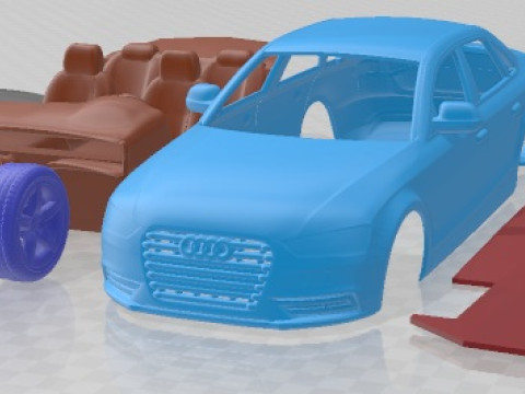 Audi A4 Sedan 2013 afdrukbare auto 3D printmodel