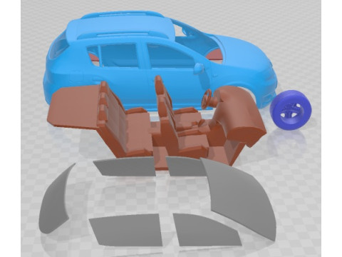 डेसिया सैंडेरो 2013 स्टेपवे प्रिंट करने योग्य कार 3D प्रिंट मॉडल