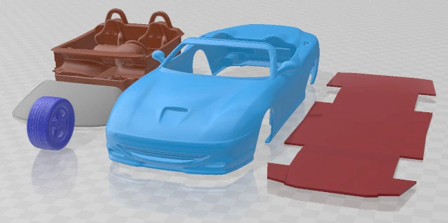 Ferrari 550 Barchetta 2000 Printable Car 3D Print Model .c4d .max .obj .3ds .fbx .stl .blend 