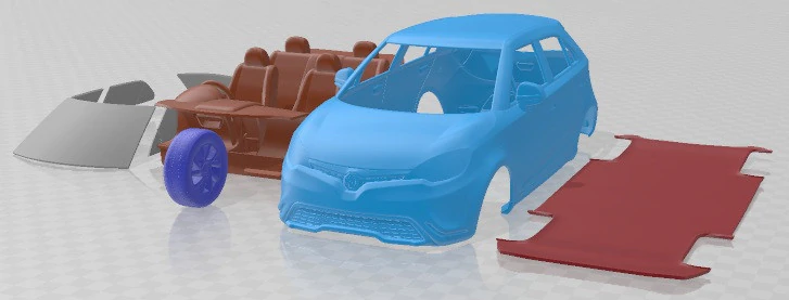 MG 3 2014 Printable Car 3D Print Model .c4d .max .obj .3ds .fbx .stl .blend 