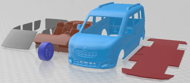 Opel Combo 2012 Printable Car 3D Print Model .c4d .max .obj .3ds .fbx .stl .blend