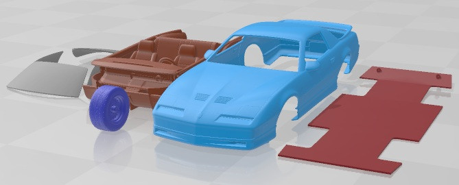 पोंटिएक फायरबर्ड ट्रांस एम 1988 प्रिंट करने योग्य कार 3D प्रिंट मॉडल .c4d .max .obj .3ds .fbx .stl .blend 