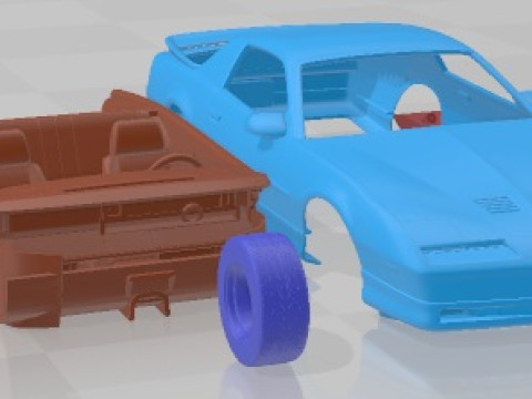 पोंटिएक फायरबर्ड ट्रांस एम 1988 प्रिंट करने योग्य कार 3D प्रिंट मॉडल