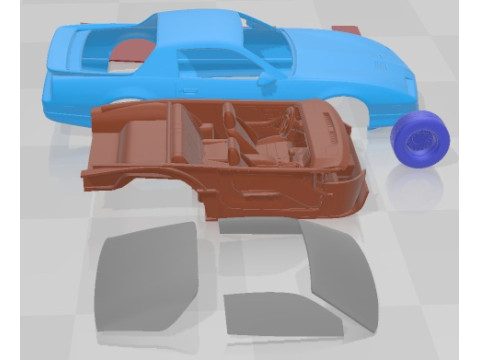 पोंटिएक फायरबर्ड ट्रांस एम 1988 प्रिंट करने योग्य कार 3D प्रिंट मॉडल