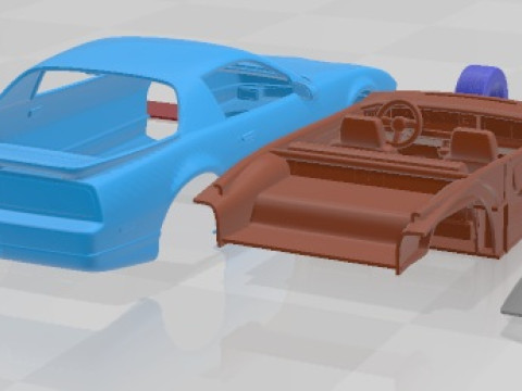 पोंटिएक फायरबर्ड ट्रांस एम 1988 प्रिंट करने योग्य कार 3D प्रिंट मॉडल