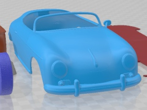 पोर्श 356ए स्पीडस्टर 1955 प्रिंट करने योग्य कार 3D प्रिंट मॉडल