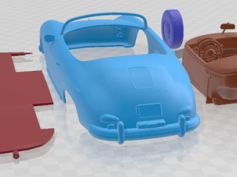 पोर्श 356ए स्पीडस्टर 1955 प्रिंट करने योग्य कार 3D प्रिंट मॉडल