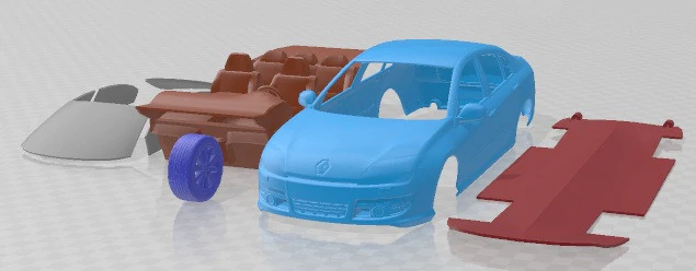 Renault Laguna Sedan 2011 Printable Car 3D Print Model .c4d .max .obj .3ds .fbx .stl .blend 