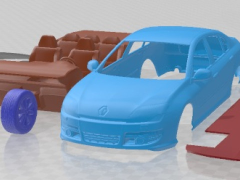 रेनॉल्ट लागुना सेडान 2011 प्रिंट करने योग्य कार 3D प्रिंट मॉडल