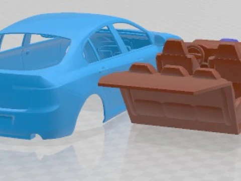 Renault Laguna Sedan 2011 Printable Car 3D Print Model