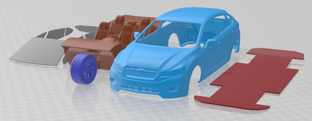 सुबारू इम्प्रेज़ा XV क्रॉसस्ट्रेक 2013 प्रिंट करने योग्य कार 3D प्रिंट मॉडल .c4d .max .obj .3ds .fbx .stl .blend