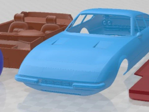 Ferrari Daytona Coupe 1968 Printable Car 3D Print Model