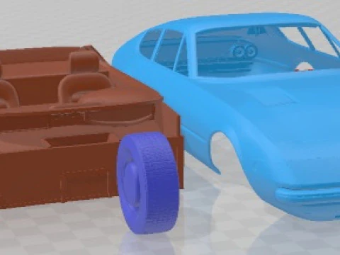 Ferrari Daytona Coupe 1968 Printable Car 3D Print Model