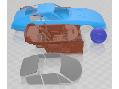 Ferrari Daytona Coupe 1968 Printable Car 3D Print Model