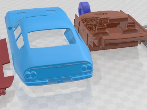 Ferrari Daytona Coupe 1968 Printable Car 3D Print Model