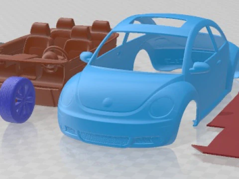 Volkswagen Beetle 2005 Printable Car 3D Print Model