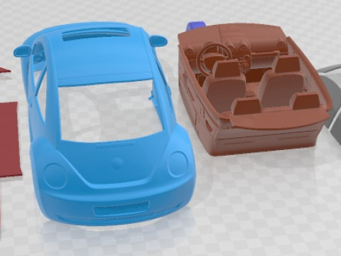 वोक्सवैगन बीटल 2005 प्रिंट करने योग्य कार 3D प्रिंट मॉडल