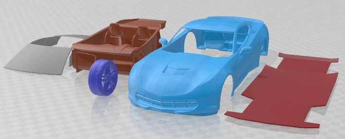 Chevrolet Corvette C7 Stingray Coupe 2014 Printable Car 3D Print Model .c4d .max .obj .3ds .fbx .stl .blend