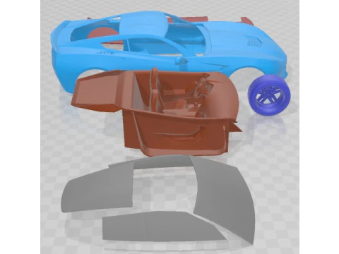 Chevrolet Corvette C7 Stingray Coupe 2014 Printable Car 3D Print Model