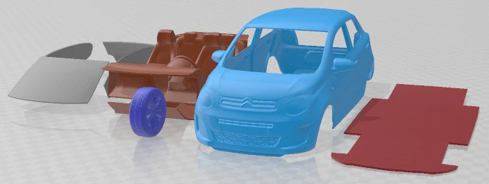 Citroen C1 2015 Printable Car 3D Print Model .c4d .max .obj .3ds .fbx .stl .blend