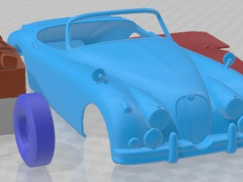 Jaguar XK150 Roadster 1957 Printable Car 3D Print Model