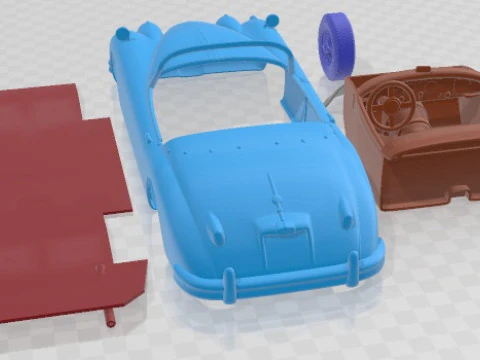 Jaguar XK150 Roadster 1957 Printable Car 3D Print Model