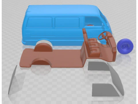 Toyota Hiace PanelVan 1977 Printable Van 3D Print Model