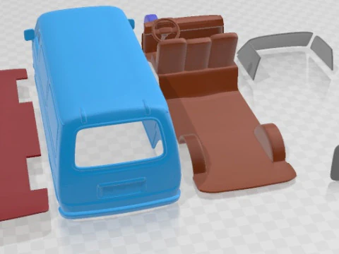 Toyota Hiace PanelVan 1977 Printable Van 3D Print Model