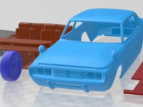 Auto stampabile Toyota Crown S60 Sedan 1971 Modello di stampa 3D
