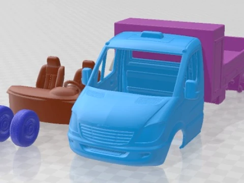 Freightliner Sprinter Single Cab Tipper Toolpod 2018 Printable Truck 3D Print Model