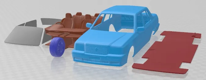 Toyota Crown Comfort S10 1995 Printable Car 3D Print Model .c4d .max .obj .3ds .fbx .stl .blend 
