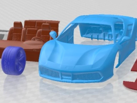 法拉利 488 GTB 2018 可打印汽车 3D 打印模型