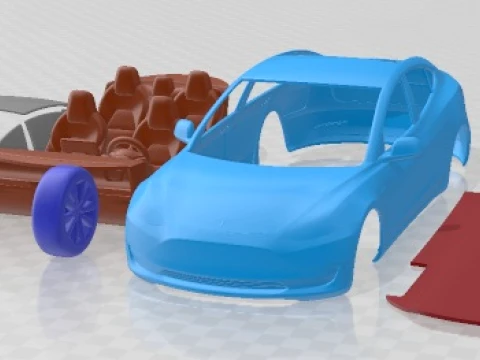Tesla Model 3 2018 可打印汽车 3D 打印模型