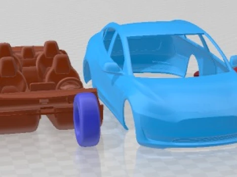 テスラ モデル 3 2018 印刷可能な車 3Dプリントモデル