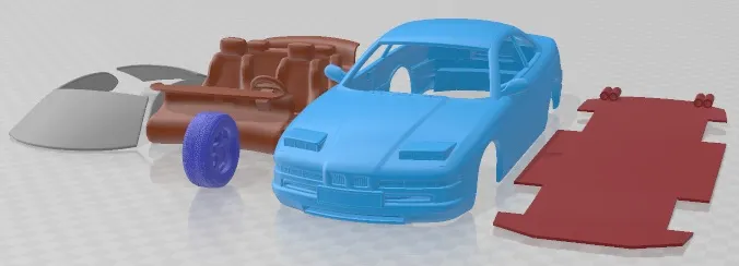 8 Series 1999 Printable Car 3D Print Model .c4d .max .obj .3ds .fbx .stl .blend