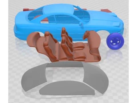 8 Series 1999 Printable Car 3D Print Model