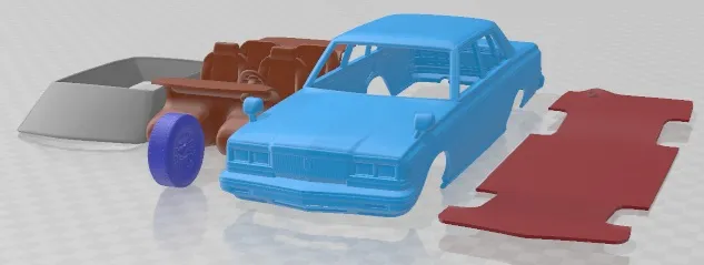 Carro para impressão Toyota Crown Sedan 1979 Modelo de Impressão 3D .c4d .max .obj .3ds .fbx .stl .blend