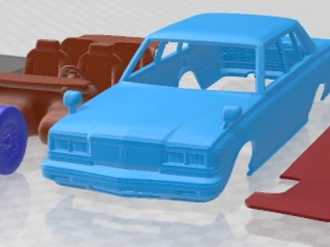 Toyota Crown Berline 1979 Voiture imprimable Modèles 3D en vedette