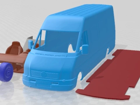 Volkswagen LT PanelVan L3 H2 1996 Fourgon imprimable Modèles 3D en vedette