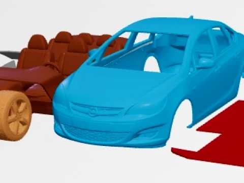 ओपल एस्ट्रा सेडान 2013 प्रिंट करने योग्य कार 3D प्रिंट मॉडल