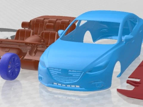 माज़्दा 3 2018 प्रिंट करने योग्य कार 3D प्रिंट मॉडल