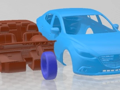 マツダ 3 2018 印刷可能な車 3Dプリントモデル