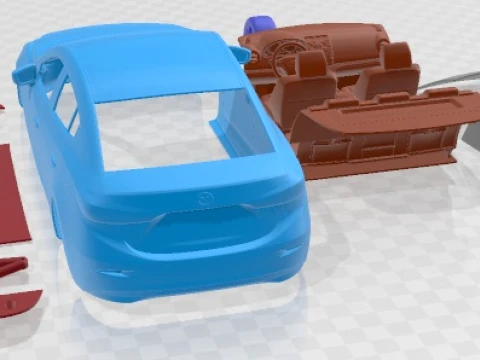 マツダ 3 2018 印刷可能な車 3Dプリントモデル
