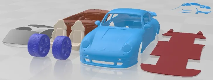 Porsche 911 993 1996 Turbo auto stampabile Modello di stampa 3D .c4d .max .obj .3ds .fbx .stl .blend 