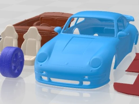 Porsche 911 993 1996 Turbo Auto zum Ausdrucken 3D Druckmodell